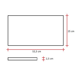 Margelle en pierre reconstituée droite 53,5 x 25 x 2,5 cm schiste