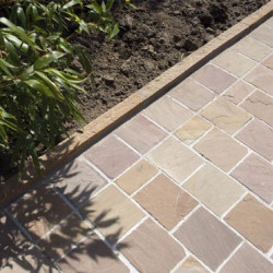 Pavé en pierre naturelle grés Kandla multicolore 14 x 14 x 5/7 cm
