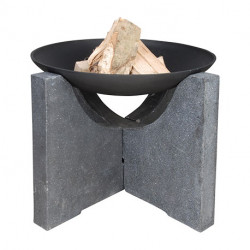 Coupe à feu en fonte Ø59 cm sur socle en granit– 69 x 59 x 47 cm