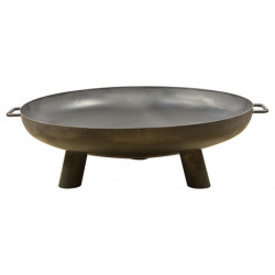 Coupe à feu de jardin en acier – Diamètre : 80 cm – 89,7 x 80 x 25,3 cm