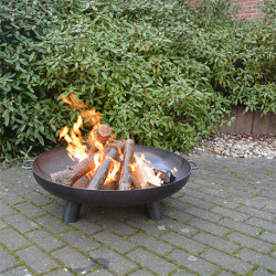 Coupe à feu de jardin en acier – Diamètre : 80 cm – 89,7 x 80 x 25,3 cm