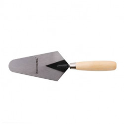 Truelle arrondie avec lame en acier carbone et manche en bois poli – 18 x 10 cm