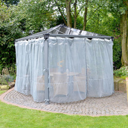 Set de 2 moustiquaires pour tonnelles de jardin 360 x 217 cm - blanc