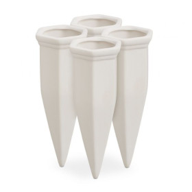 Cône d’arrosage automatique en dolomite blanc vendu par 4 - Ø 4 cm - 5,5 x 5,5 x 14 cm