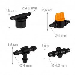 Kit d’arrosage automatique pour jardin avec système de 20 gouttes-à-gouttes avec buses ajustables