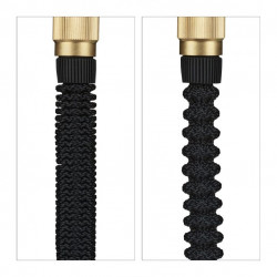 Tuyau d’arrosage flexible jusqu’à 15 m avec adaptateur - Diamètre 2 cm - Connexion 1/2ʺ et 3/4ʺ - Noir ou Vert