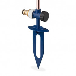 Arroseur de surface rotatif en forme de fleur avec boules bleues en cuivre et fer – 18 x 3,5 x 59 cm