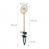 Arroseur de surface rotatif rond avec pétales de fleurs vertes en fer et alu – 11 x 3,5 x 56 cm