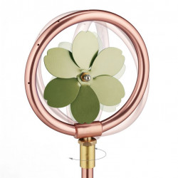 Arroseur de surface rotatif rond avec pétales de fleurs vertes en fer et alu – 11 x 3,5 x 56 cm