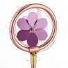 Arroseur de surface rotatif rond avec pétales de fleurs roses en fer et alu – 11 x 3,5 x 56 cm