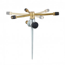 Arroseur de surface rotatif à piquer avec 3 bras en laiton, zinc et cuivre – 22 x 20 x 24 cm