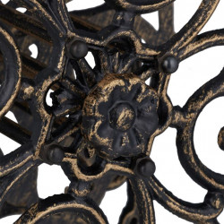 Support mural pour tuyau d’arrosage pivotant en fonte – 23 x 18 x 34 cm – Noir / Or