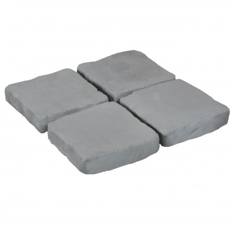 Pavé de terrasse en pierre reconstituée à coller 16 x 16 x 2,5 cm gris clair