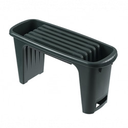 Tabouret agenouilloir pour jardin avec position assise ou à genoux en PVC Anthracite – 65,5 x 25 x 34 cm