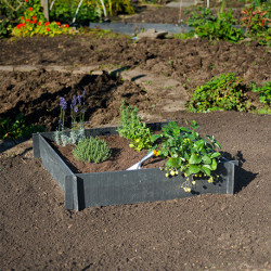 Lot de 4 Carrés potagers en PVC recyclé à emboîter – 100 x 100 x 19 cm