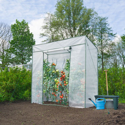 Serre de jardin pour pieds de tomates en polyéthylène armé et armature métallique 1,54 m² - 198 x 78 x 200 cm