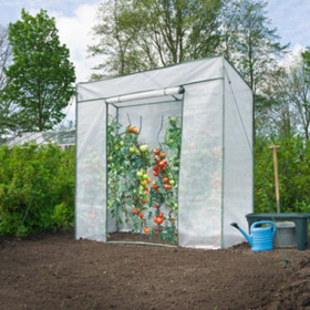 Serre de jardin pour pieds de tomates en polyéthylène armé et armature métallique 1,54 m² - 198 x 78 x 200 cm