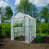 Serre de jardin en polyéthylène et armature métallique avec 2 étagères à 2 plateaux - 2 m² – 140 x 140 x 195 cm