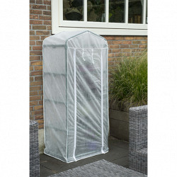 Housse de voile hivernage en polypropylène pour serre de jardin avec 4 étagères centrales – 0,34 m² – 60 x 49 x 160 cm