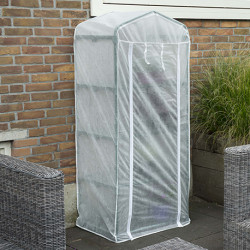 Housse de voile hivernage en polypropylène pour serre de jardin avec 4 étagères centrales – 0,34 m² – 60 x 49 x 160 cm