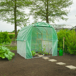 Serre de jardin avec filets anti-insectes en polyéthylène armé et armature métallique 4 m² - 200 x 200 x 200 cm