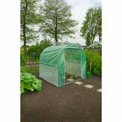 Serre de jardin avec filets anti-insectes en polyéthylène armé et armature métallique 4 m² - 200 x 200 x 200 cm