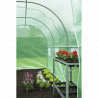Serre de jardin en polyéthylène anti-UV avec armature en acier galvanisé 7 m² - 350 x 200 x 200 cm – 6 fenêtres