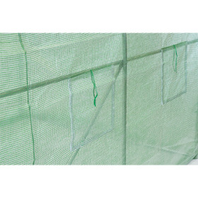 Serre de jardin en polyéthylène anti-UV avec armature en acier galvanisé 7 m² - 350 x 200 x 200 cm – 6 fenêtres