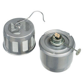 Chauffage métal galva à suspendre serres de jardin 1m² max  0,5 L  H17 x Ø11cm