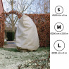 Housse hivernage zip, cordon polyprop non tissé 70g/m² beige  Ø150 cm x 2,00 m