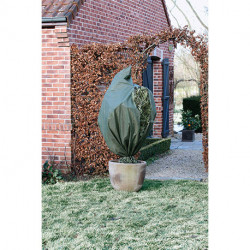 Housse hivernage zip, cordon polyprop non tissé 70g/m² vert  Ø150 cm x 2,00 m