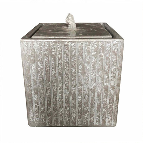 Fontaine Cube à poser en béton fibré - 40 x 40 x 40 cm - Gris Fontaine Cube à poser en béton fibré - 40 x 40 x 40 cm - Gris