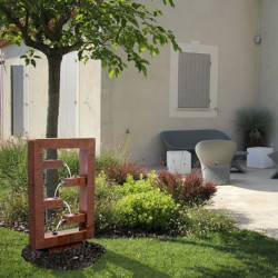 Fontaine Goulot à encastrer en béton fibré - 58 x 12 x 93 cm – Couleur Bronze ou Acier corten