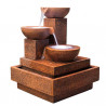 Fontaine Cascade en fibre béton - 70 x 70 x 90 cm - Corten