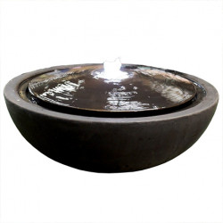 Fontaine en béton fibré en forme de soucoupe– 50 x 50 x 22 cm – couleur vieille fonte 