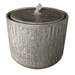 Fontaine Cylindrique en béton fibré - 43 x 43 x 34,5 cm  Grise