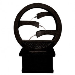 Fontaine Sosux à cascades en béton fibré à poser avec socle rectangulaire – 70 x 15 x 115 cm – couleur corten ou bronze
