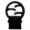Fontaine Sosux à cascades en béton fibré à poser avec socle rectangulaire – 70 x 15 x 115 cm – couleur corten ou bronze