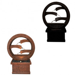 Fontaine Sosux à cascades en béton fibré à poser avec socle rectangulaire – 70 x 15 x 115 cm – couleur corten ou bronze