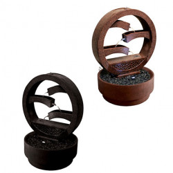 Fontaine Sosux avec socle rond à poser en béton fibré – 70 x 15 x 100 cm – couleur corten ou bronze