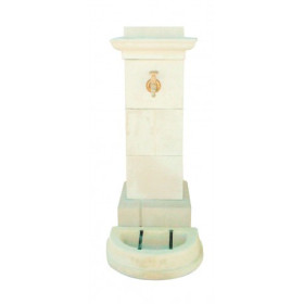 Fontaine de jardin de ville avec colonne en pierre reconstituée 40 x 68 x 115 cm – Ton vieilli