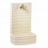Fontaine de jardin murale avec bac en pierre reconstituée avec lignes horizontales 60 x 40 x 91 cm – Ton Blanc 