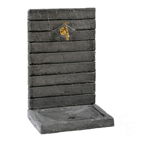 Fontaine de jardin murale contemporaine béton ciré 45 x 32 x 64 cm Anthracite Fontaine de jardin murale contemporaine béton ciré 45 x 32 x 64 cm Anthracite