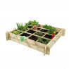 Carré potager Anafi en pin imprégné sous pression avec compartiments – 120 x 120 x 20 cm