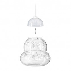 Lot de 2 pièges à guêpes à suspendre ou à poser - 15x13 cm - Cordon d’accroche 50 cm - Transparent