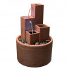 Fontaine Square en béton fibré sur socle rond à poser – 30 x 30 x 87 cm - couleur corten ou bronze