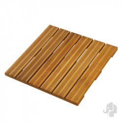 Dalle de terrasse en bois exotique Almendrillo 100% FSC 50 x 50 x 3 cm