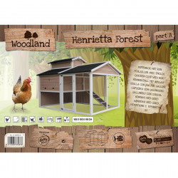 Poulailler Henrietta en bois de couleur taupe – Capacité 5 poules – 165 x 120 x 118 cm