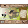 Poulailler Ranch Country bois couleur Taupe Capacité 7 poules  198x76x122cm