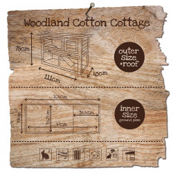 Clapier Coton Cottage en bois taupe à 2 étages Capacité 2 lapins  111x45x78cm